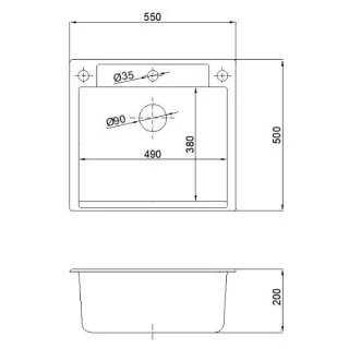 Мойка кухонная Reflexion Cubi 55-WH RX1555WH белый